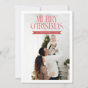 Minimalistische elegante moderne Weihnachtsfamilie Feiertagskarte