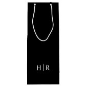 Minimalistische Elegante Monogram Geschenktüte Für Weinflaschen (Rückseite)