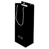 Minimalistische Elegante Monogram Geschenktüte Für Weinflaschen (Vorderseite Schrägansicht)