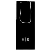 Minimalistische Elegante Monogram Geschenktüte Für Weinflaschen (Vorderseite)