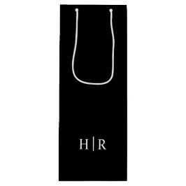 Minimalistische Elegante Monogram Geschenktüte Für Weinflaschen