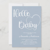 Minimalistische elegante Niedliche Blue Baby Boy D Einladung (Vorderseite)