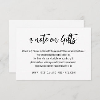 💍 Minimalistische Elegante Note zu Geschenken Begleitkarte