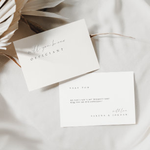 Minimalistische elegante Offiziant-Anfragekarte au Einladung