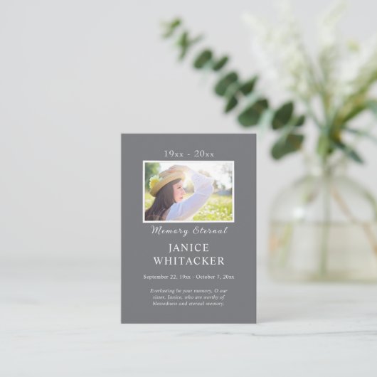 Minimalistische elegante orthodoxe Beerdigungskart Platzkarte (Stehend Vorderseite)