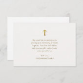 Minimalistische elegante orthodoxe Christliche Tau Dankeskarte (Vorne/Hinten)