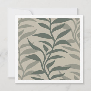 Minimalistische elegante Pflanzensilhouetten im Fl Mitteilungskarte