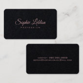 Minimalistische Elegante Premium Black Rounded Visitenkarte (Vorne/Hinten)