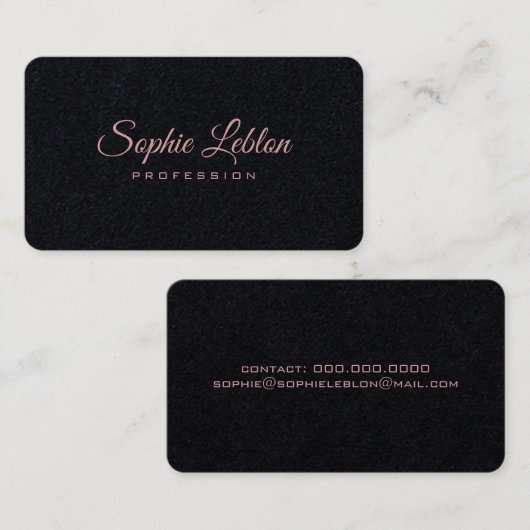 Minimalistische Elegante Premium Black Rounded Visitenkarte (Vorne/Hinten)