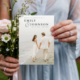 Minimalistische elegante QR-Code-Foto-Hochzeit Einladung
