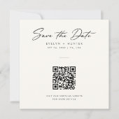 Minimalistische elegante QR-Code-Hochzeitswebsite Save The Date (Vorderseite)