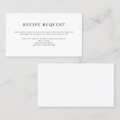 Minimalistische Elegante Rezept-Bestellkarte Visitenkarte (Vorne/Hinten)