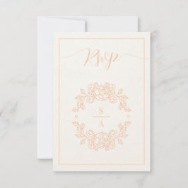 Minimalistische elegante rosa Antwortkarte RSVP Karte