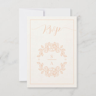 Minimalistische elegante rosa Antwortkarte RSVP Karte