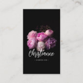 Minimalistische elegante Rose Florist Qr Code Visitenkarte (Vorderseite)