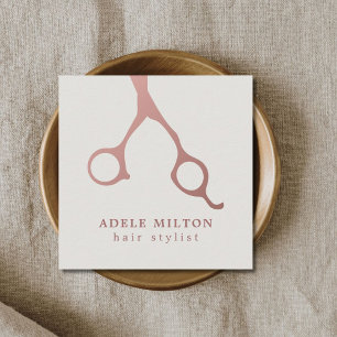 Minimalistische Elegante Rose Quadratische Visitenkarte