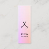 Minimalistische Elegante Rose Schwarze Scheren Haa Mini Visitenkarte (Vorderseite)