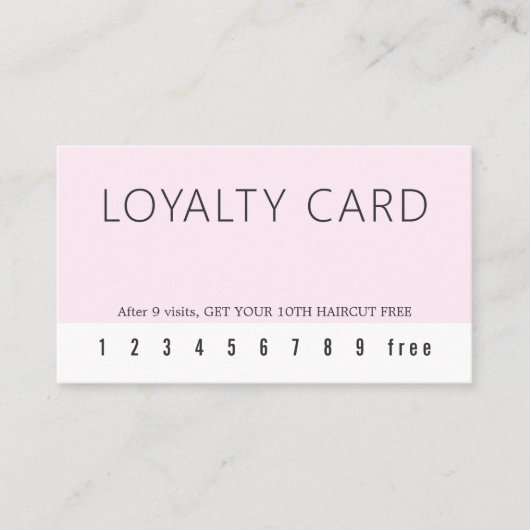 Minimalistische Elegante Rose Weißer Friseur Salon Treuekarte (Vorderseite)