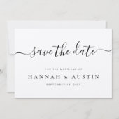 Minimalistische elegante Rustikale Hochzeit Save The Date (Vorderseite)
