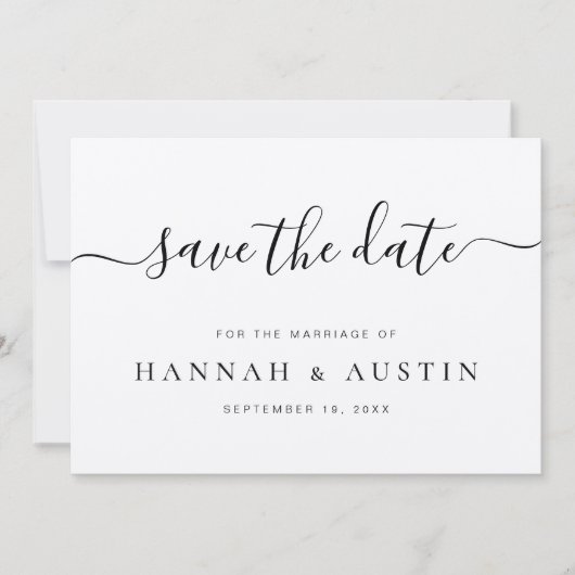 Minimalistische elegante Rustikale Hochzeit Save The Date (Vorderseite)
