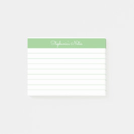 Minimalistische elegante Sage Green Lined Personal Post-it Klebezettel