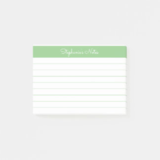 Minimalistische elegante Sage Green Lined Personal Post-it Klebezettel