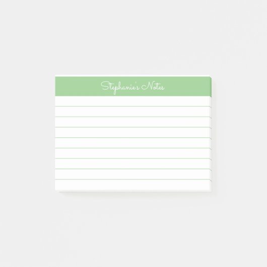 Minimalistische elegante Sage Green Lined Personal Post-it Klebezettel (Vorderseite)