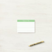 Minimalistische elegante Sage Green Lined Personal Post-it Klebezettel (Auf Schreibtisch)