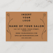 Minimalistische elegante Salon Business Card Visitenkarte (Rückseite)