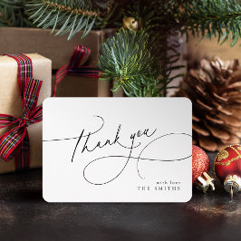 Minimalistische elegante Schrift Weihnachts-Dankes Dankeskarte
