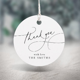 Minimalistische elegante Schriftart Danke  Geschenkanhänger