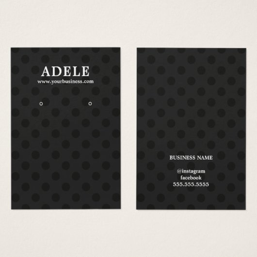 Minimalistische, elegante schwarz-graue Punkte-Ohr (Vorne & Hinten)