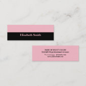 Minimalistische Elegante Schwarz & Rosa Schönheit Mini Visitenkarte (Vorne/Hinten)