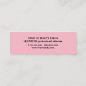 Minimalistische Elegante Schwarz & Rosa Schönheit Mini Visitenkarte (Rückseite)