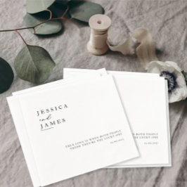 Minimalistische elegante Schwarz-Weiß-Hochzeit Serviette