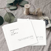 Minimalistische elegante Schwarz-Weiß-Hochzeit Serviette