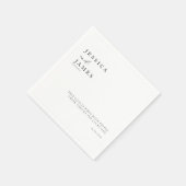 Minimalistische elegante Schwarz-Weiß-Hochzeit Serviette (Ecke)