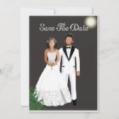 Minimalistische Elegante Schwarz & Weiß Save The Date (Vorderseite)