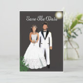 Minimalistische Elegante Schwarz & Weiß Save The Date (Stehend Vorderseite)