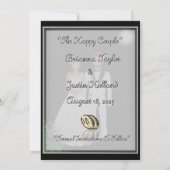 Minimalistische Elegante Schwarz & Weiß Save The Date (Rückseite)