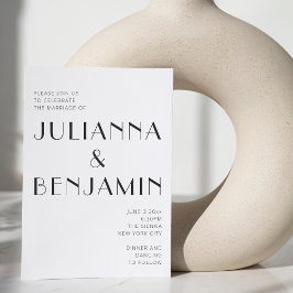 Minimalistische elegante Schwarz-weiße Deko Chic W Einladung