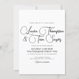 Minimalistische, elegante Schwarz-weiße Weihnachts Einladung