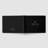 Minimalistische elegante Schwarze Hochzeit Gästebuch (Voll)
