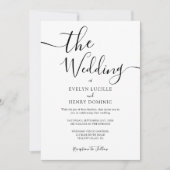 Minimalistische Elegante Schwarze Kalligraphie Hoc Einladung (Vorderseite)