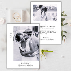 Minimalistische Elegante Schwarze Schrift 2 Foto H Dankeskarte