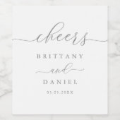 Minimalistische, elegante Script-Hochzeit Weinetikett (Einzelnes Label)