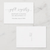 Minimalistische Elegante Script-Hochzeitsgeschenk- Begleitkarte (Vorne/Hinten)