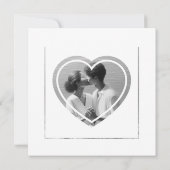 Minimalistische Elegante Simple Heart Foto Wedding Save The Date (Rückseite)