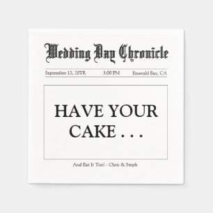 Minimalistische elegante Skript-Hochzeitsfeier Serviette