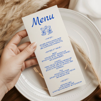 Minimalistische elegante Skript-Hochzeitsmenü Menükarte